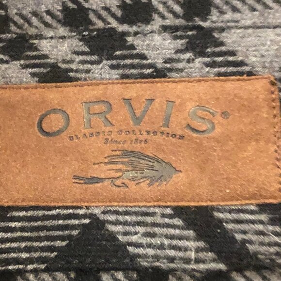 Orvis Classic Collection Flannel Shirt — Black & Gray Plaid, Timeless - Picture 9 of 14